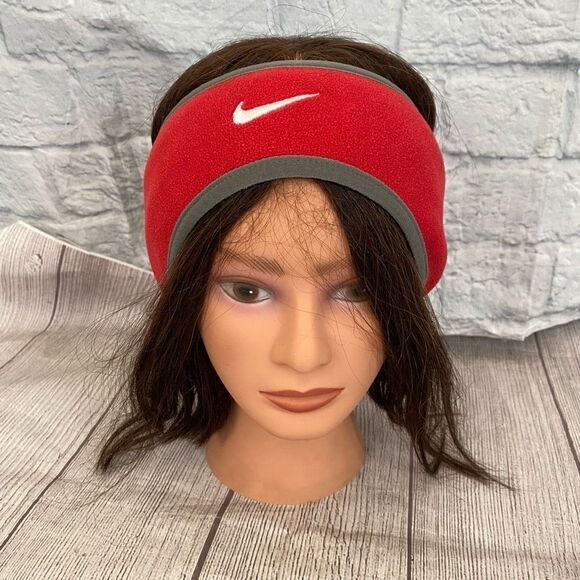 Nike women OS winter headband w/soft underside red and grey - Picture 1 of 7